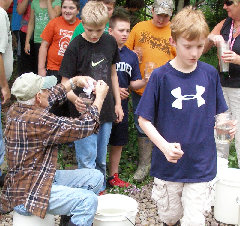 Passing out the fish