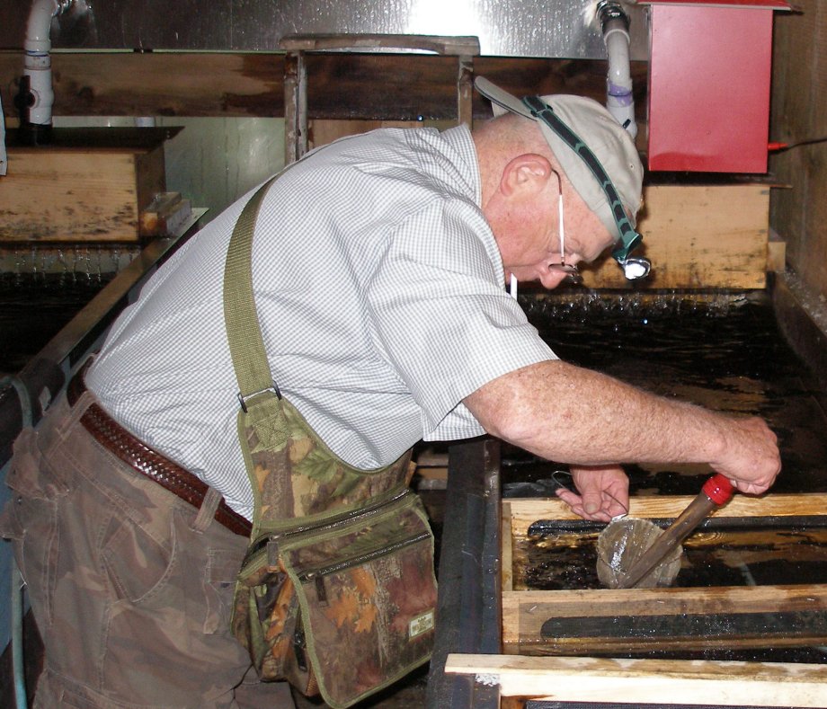 Dave cleaning the tank